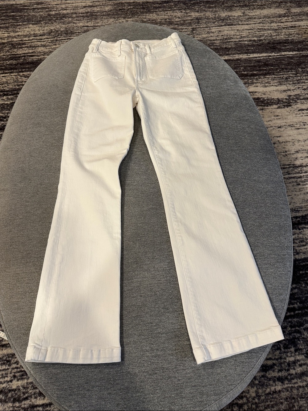 Mother patch pocket flood jeans